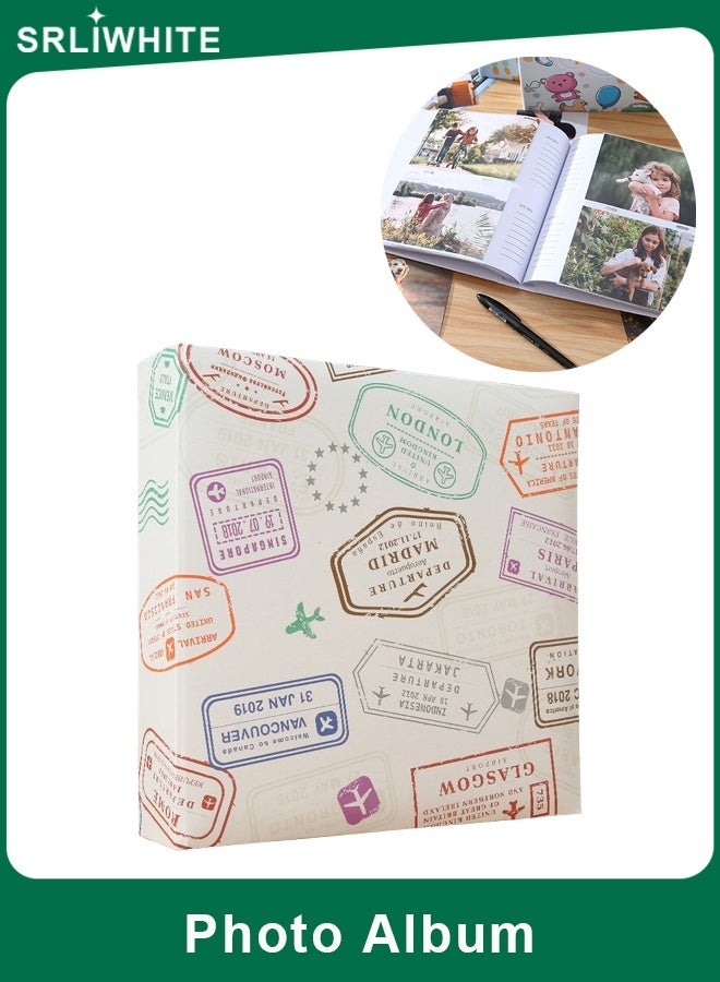 SRLIWHITE 200 Pocket Photo Album with Memo Pages, PP Transparent Sleeves and Acid-Free Paper, Large Capacity Memory Book (22.5 × 22 × 5.5 cm) - Image 1